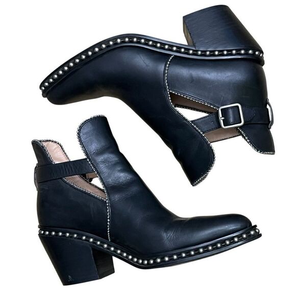 Coach Black Ankle Boots with Silver Accents - Picture 4 of 12